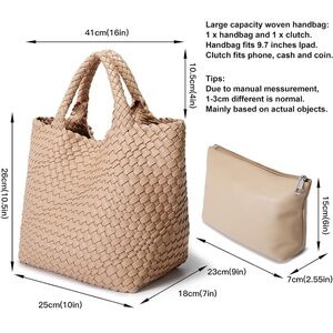 Woven Vegan Leather tote
